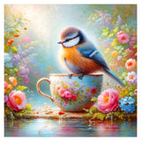 FHBUBPUP 5D Bird Diamond Painting Kits for Adults, Flowers Diamond Art Kits for Beginners, DIY Full Drill Round Diamond Dot Gem Art, Craft Gift Suitable for Home Wall Decoration 12×12Inch FHBUBPUP