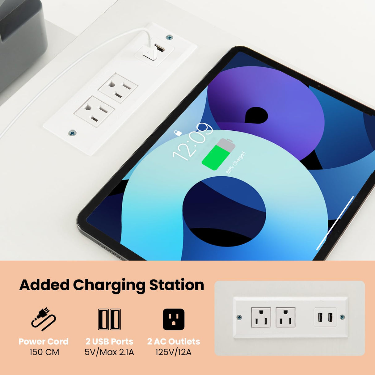 Giantex L Shaped Computer Desk with Drawers, 81" Convertible Corner Desk with Charging Station and Storage Shelves, Study Writing Desk, Modern Long Corner Gaming Table for Home Office (White) Giantex