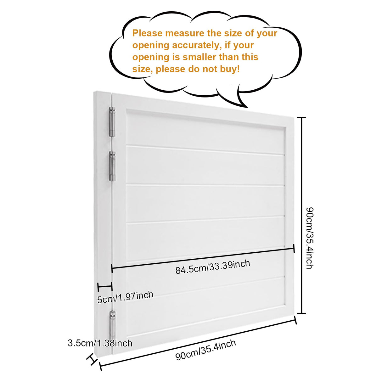 ZBXGJKSY Swinging Door, Retro Cafe Doors for Fence Door, Partition Door, Bar Door 35.4" X 35.4" Solid Wood Swing Door Low Noise Dutch Door with Hinges, White ZBXGJKSY