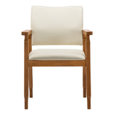 thksbought Mid Century Modern Walnut Dining Chairs Wood Arm Beige Fabric Kitchen Cafe Living Room Decor Furniture thksbought