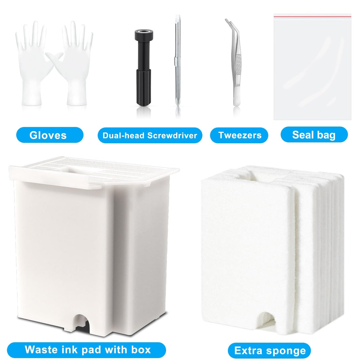 Poschink Waste Ink Pad Replacement for EPSON Ecotank ET-2800 ET-2803 ET-2720 ET-2400 ET-2711 ET-4700 L3110 L3210 L3150 L3250 etc. Printers, Maintenance Box with Extra Sponge Absorbant Poschink