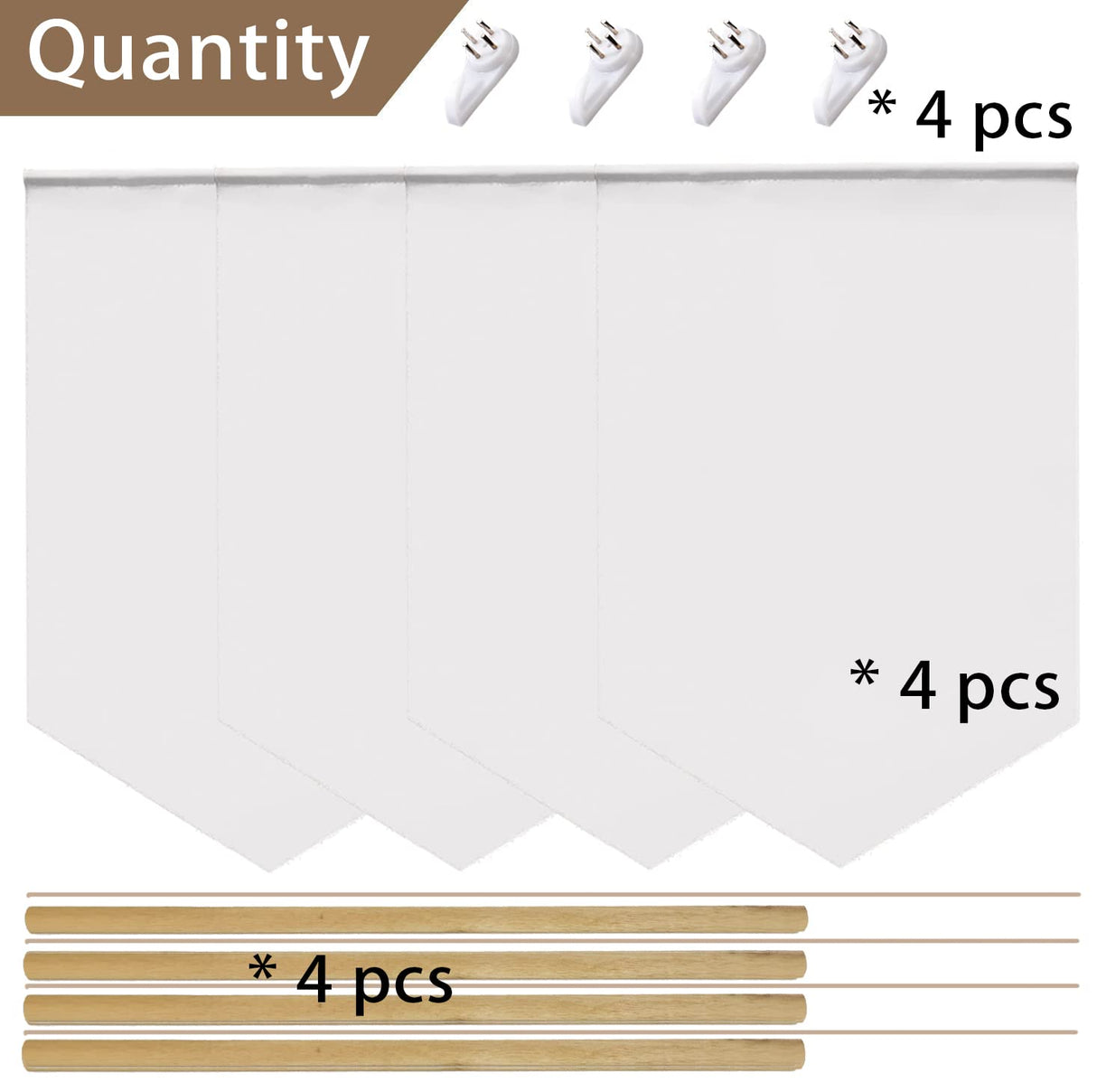 Sublimation Blank Custom Banner, Wall Display Waterproof Canvas Banner, Sublimation Transfer Heat Press Printing Crafts. (4 Pcs) KKSUBCA