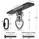 Dolibest 2 Pack Heavy Duty Swing Hangers, Swing Set Accessories with Carabiner for Indoor/Outdoor Use, Porch Swing, Hanging Kit for Wooden/Concrete Set w/ 8 Wood Screws and 8 Expansion Bolts, 900LB Dolibest