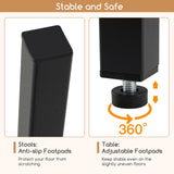 COSTWAY 3-Piece Dining Table Set, 47.5" Industrial Counter-Height Kitchen Table and 2 Bar Stools, High Top Rectangular Pub Table and Chairs for Dining Room Small Place Breakfast Nook Bistro (Grey) COSTWAY