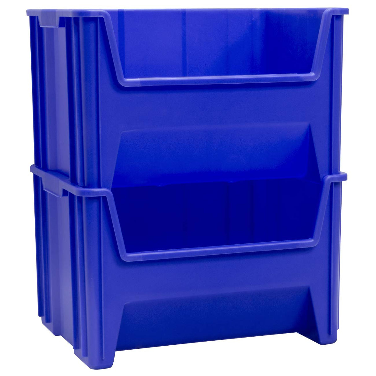 Akro-Mils 13017 Stak-N-Store Heavy Duty Stackable Open Front Plastic Storage Container Bin, (15-Inch x 20-Inch x 12-1/2-Inch), Blue, (3-Pack) Akro-Mils