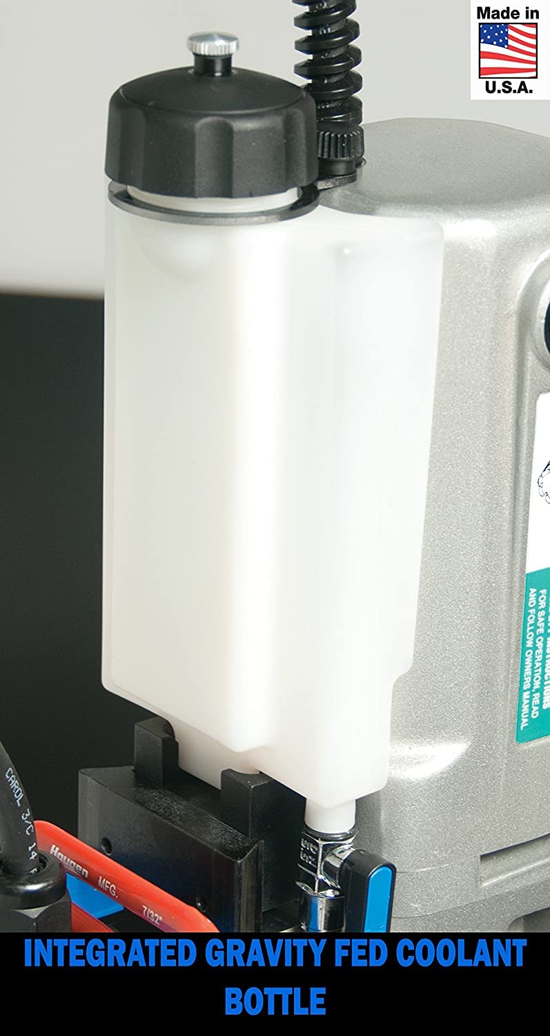 Hougen HMD905 115-Volt Magnetic Drill with Coolant Bottle Plus 1/2" Drill Chuck, Adapter and 12002 Rotabroach Cutter Kit Hougen