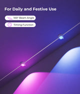 DeckTok Smart Permanent Outdoor Lights Pro, 100ft RGBWW and 60LM Triple-LED Lights, Outdoor Christmas Decorations with 79 Scene Modes, IP67 Waterproof Work with Alexa, Google Assistant, White DeckTok