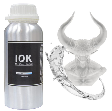 SK 10K Water Washable 3D Printer Rapid Resin LCD UV-Curing Resin 405nm Standard Photopolymer Resin for LCD 3D Printing (Neo Clear, 500g) SK本舗