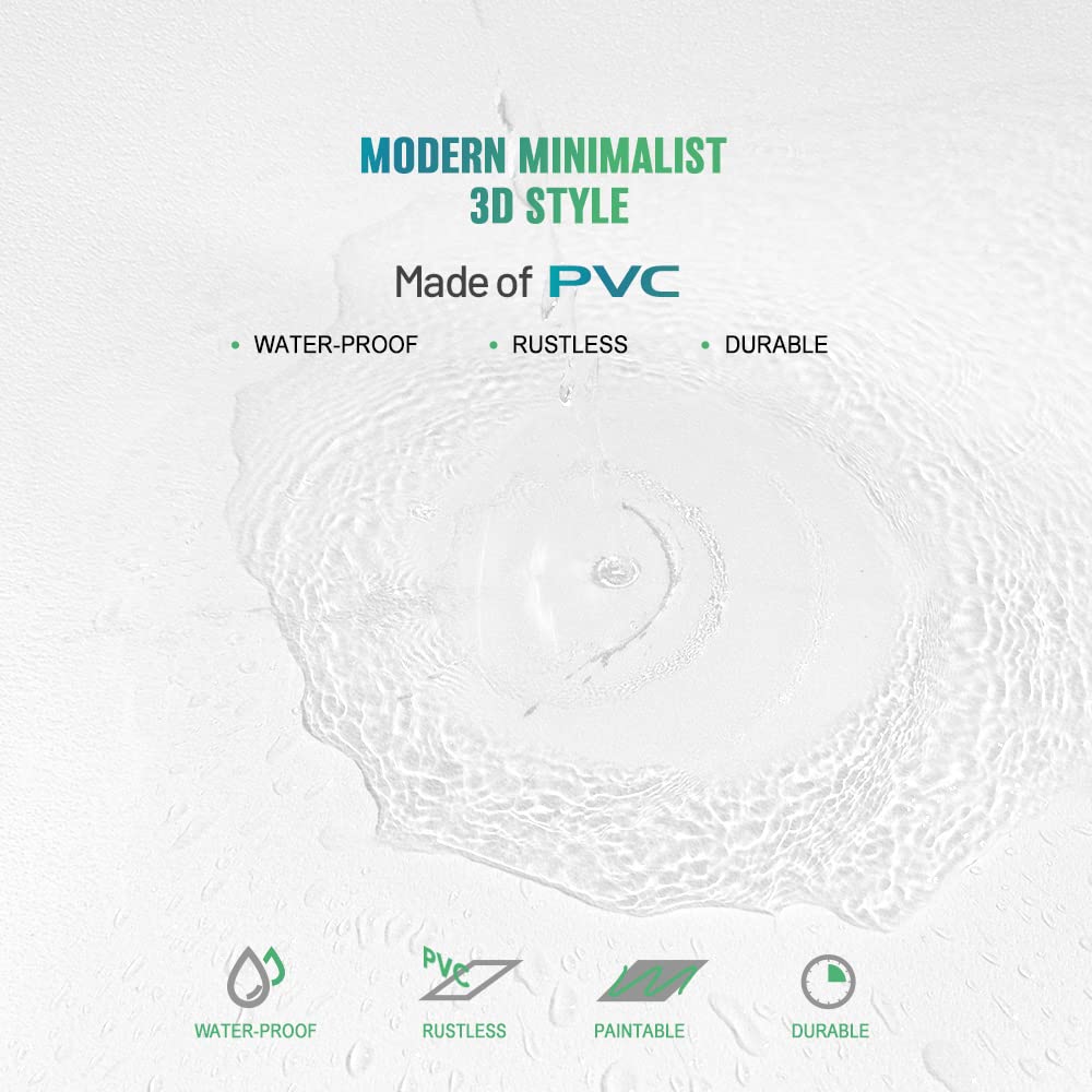 Smooth White Drop Ceiling Tile 2ft x 4ft, Ceiling Panel 24 x 48in – Waterproof, Washable and Fire-Rated - to Prevent Breakage-Cover 80 Sq. Ft-Package of 10 Tiles Gigrwiin