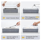 monTEK Tabletop Fire Pit, Concrete Table Top Firepit Indoor Outdoor Decor, Table Top Portable Rubbing Alcohol Fireplace Smores Maker Long Time Burning Smokeless for Patio Balcony with Extinguisher monTEK