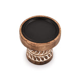 Kimona Candlestick Holders Round Turned Candle Holders for Candles Farmhouse Decorative Candelabras for Table Centerpiece & Home Décor (4" x 4" x 4") Kimona