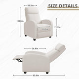 JUMMICO Recliner Chair Adjustable Home Theater Single Recliner Sofa Furniture with Thick Seat Cushion and Backrest Modern Living Room Recliners (Fabric, Beige) JUMMICO