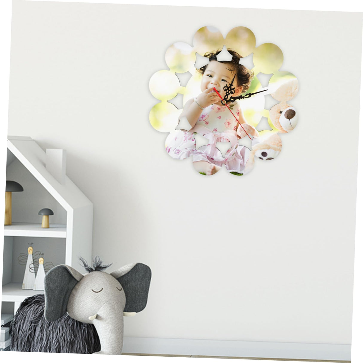 TEHAUX Sublimation Wall Clock Heat Transfer Craft Puzzle Heat Transfer Clock Heat Press Blank Clock Sublimation Hanging Wall Clock Bedroom Wall Clock Kid Clock Child Alarm Clock Round TEHAUX