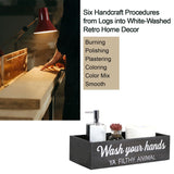 CuffUp Bathroom Decor Box, Toilet Paper Basket 2 Sides Signs Farmhouse Bathroom Basket Toilet Basket Tank Topper Rustic Farmhouse Home Decor for Livingroom Kitchen（One Black Box） CuffUp