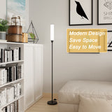 Nukanu Floor Lamp with Remote Control,Bright Floor Lamps for Living Room/Bedroom/Office, Stepless Adjustable 3000K-6000K Colors and 10-100% Brightness,Standing Light with Foot Switch (Black) Nukanu