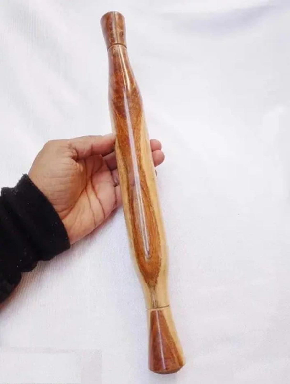 Natural Wooden Rolling Pin for Baking 14 Inches | Wood Tapered Design Non-Stick Rolling Pin | Essential Kitchen Dough Roller for Fondant, Pizza, Pie, Cookie and Pastry,Dumpling | Belan for Roti OKU 1