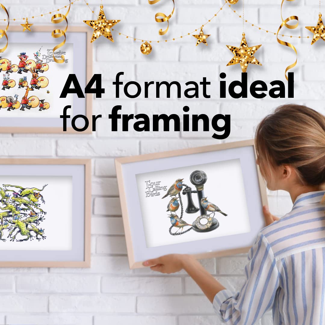 Castle Arts Christmas Colouring Book | Compendium of Cards, Calendar and Scenes Curated to Lift the Spirit | with Colour Reference Guide | No Show-Thru Artist Grade Paper | Frameable Landscape A4 Size Castle Art Supplies