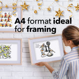 Castle Arts Christmas Colouring Book | Compendium of Cards, Calendar and Scenes Curated to Lift the Spirit | with Colour Reference Guide | No Show-Thru Artist Grade Paper | Frameable Landscape A4 Size Castle Art Supplies