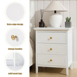 YIGOBUY 3 Drawer Nightstand White Side Table 19" Bedroom Night Stands End Table for Living Room Bedroom with Storage 1 Set Furniture YIGOBUY