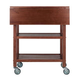 Winsome 94734 Jonathan 2 Drawer Rolling Kitchen Cart in Walnut Winsome