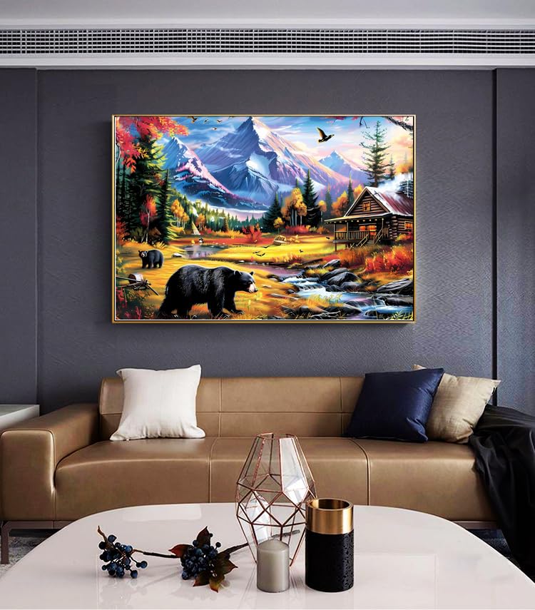 GXGLLPZBY DIY Landscape Diamond Art Kits, 5D Mountain Nature Theme Diamond Painting for Beginners Adults, Paint by Diamonds Dot Gem Art Kits, Home Wall Decor 11.8x15.8in GXGLLPZBY