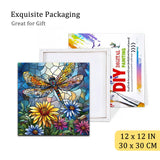 Natuyalo Dragonfly Paint by Number for Adults Beginners, Abstract DIY Paint by Numbers Kits for Adults with Frame, Animals Acrylic Painting Kit on Canvas for Wall Decor 12x12 Inch Natuyalo