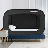 BORNA Bed Canopy Bed Tent Dream Tents Autism Shelter Cabin Indoor Sleeping Tents Privacy Warm Breathable Pop Up Twin Size Double Door with Mosquito Mesh Window for Kids and Adult (Black) BORNA