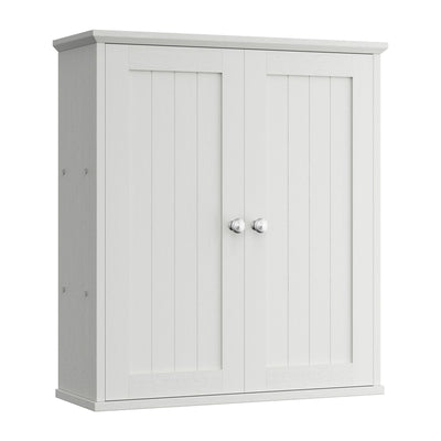 Shintenchi Bathroom Wall Medicine Cabinet with 2 Door, Bathroom Storage Organizer Over The Toilet,Space Saving Storage with 3-Tier Shelves,Solid White