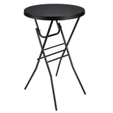 Byliable Cocktail Table 28in High Top Round Folding Indoor Outdoor, Plastic Bar Height Foldable Bistro Tall Table for Party, Patio, Dining Room, Kitchen, Events, Removable Locking Legs, Black Byliable