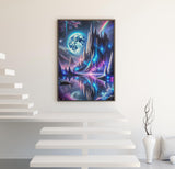 APTDYIGL 5D Moon Landscape Diamond Painting Kits for Adults Beginner,DIY Moon Landscape Diamond Art Kits for Adults,Round Full Drill Diamond Dots with Gem Art Kits,Home Wall Decor 12x16inch APTDYIGL