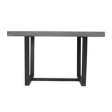 Walker Edison Andre Modern Solid Wood Dining Table, 52 Inch, Grey Walker Edison