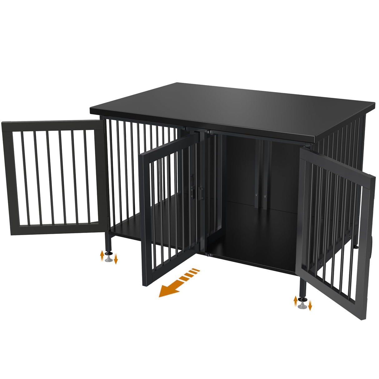 GDLF Double Dog Crate with Divider for 2 Small Dogs or 1 Dog, Furniture Style Kennel Indoor Cage with Removable Panel (Int.dims:36.2”Wx24.5”Dx21”H), Black GDLF