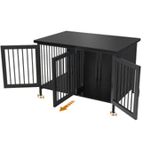 GDLF Double Dog Crate with Divider for 2 Small Dogs or 1 Dog, Furniture Style Kennel Indoor Cage with Removable Panel (Int.dims:36.2”Wx24.5”Dx21”H), Black GDLF
