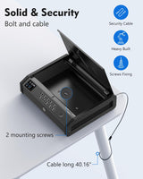 HOLEWOR Gun Safe, Biometric Gun Safes for Pistols with LCD Display of Temperature Humidity, Fingerprint Quick Access Pistol Safe Solid Handgun Safe with USB C Port HOLEWOR