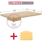 Unicook Extra Large Pizza Stone 24”x18” for 30” or Larger Standard Ovens, Durable Rectangular Baking Stone, Ideal for Baking Crispy Pizzas, Bread and Cookies, Not Fit for 24” and 27” Compact Ovens Unicook