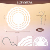 5pcs 4 Inch Sublimation Wind Spinner, Sublimation Blanks Spinners 3D Wind Spinners Aluminum Wind Spinners Hanging for Indoor Outdoor Garden Lawn Yard Decoration BOXOB