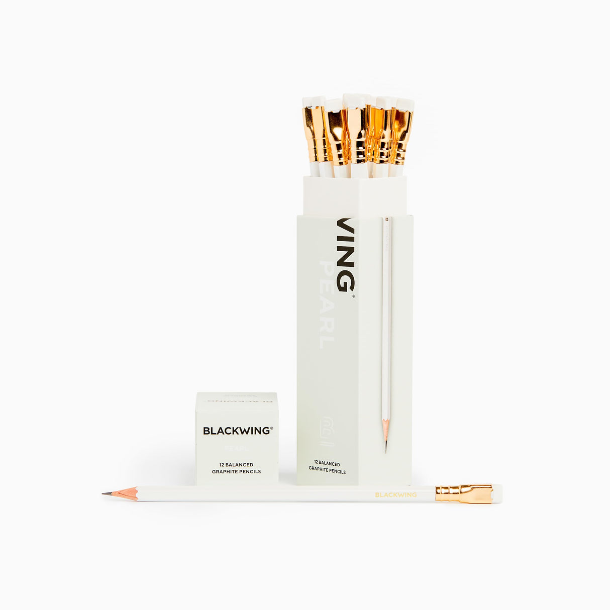 Blackwing Pearl Pencils - 12 Count, Incense-cedar, Premium Japanese Graphite, Pearlescent White, Balanced Lead, Great for Journaling and Writing Blackwing