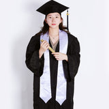 Tongcloud 5pcs 70 Inch Unisex Graduation Stole Sash Adult Graduation Stole Plain Graduation Honor Satin Stole for Men Women (White) Tongcloud