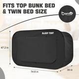 BORNA Bed Canopy Bed Tent Dream Tents Autism Shelter Cabin Indoor Sleeping Tents Privacy Warm Breathable Pop Up Twin Size Double Door with Mosquito Mesh Window for Kids and Adult (Black) BORNA