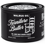 WALRUS OIL - Furniture Butter, Paste Wax Finish. Tung Oil, Carnauba Wax, and Pine Rosin Wood Sealer. Naturally VOC-Free, Matte to Satin Finish, 16oz Walrus Oil