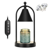 Candle Warmer Lamp with Timer, Electric Black Candle Warmer Light for Bedroom, Dimmable Wax Melts Warmer for Candle Jars, Home Decor Beside Lamp Gifts for Women (2 Bulbs Included) Soilsiu