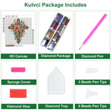 Kulvci Cross Flower Diamond Art Painting Kits for Adults, Diamond Art Kits for Beginners, 5D DIY Full Drill Gem Craft for Home Decor Gift 12x12inch Kulvci