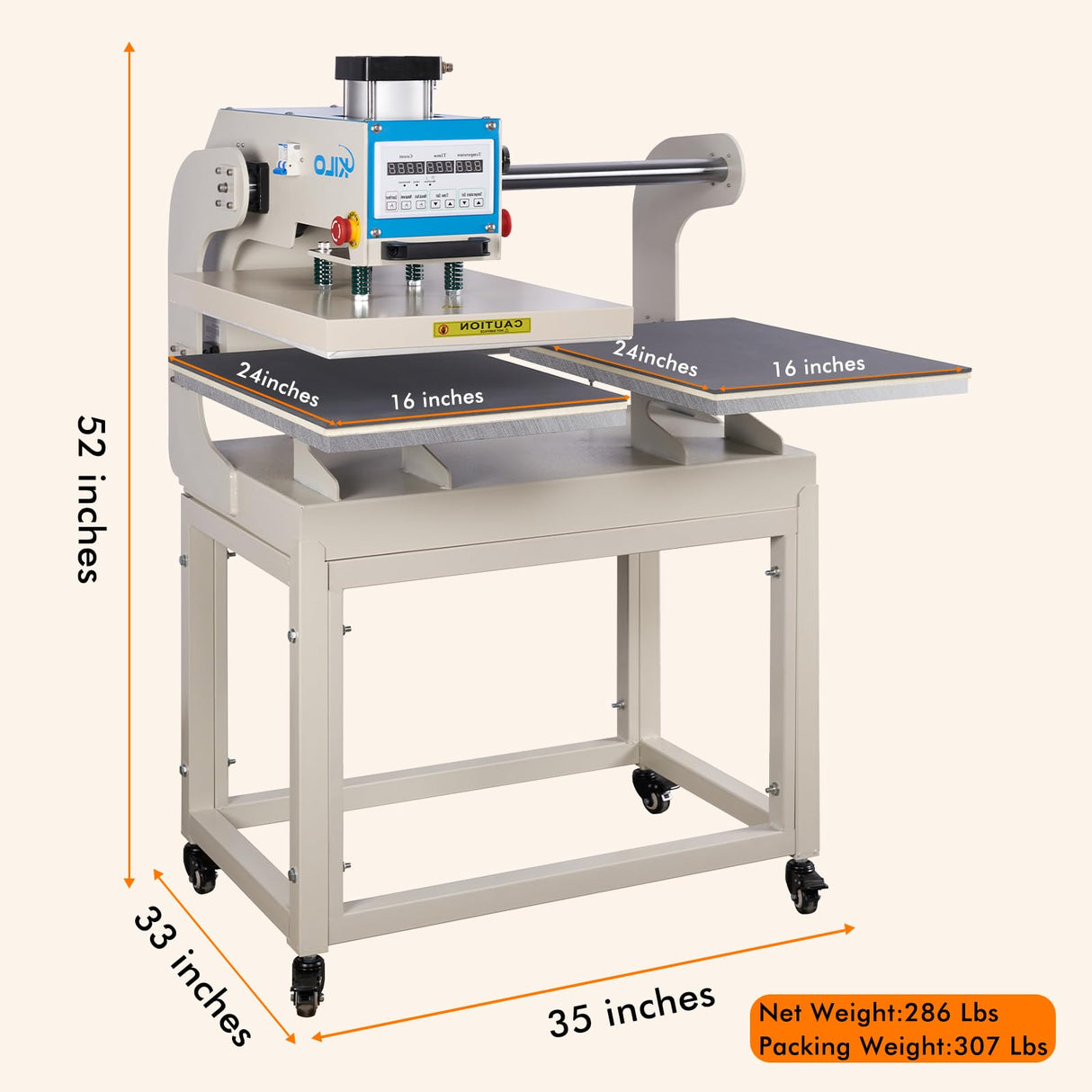 Auto Heat Press Machine, Commercial Heat Transfer Machine, 16x24 inch Dual Platen T Shirt Press Machine, Heat Transfer Printer for Fabric, Ceramic (Pneumatic Dual Platen with Infrared Positioning) CTOSPOATO