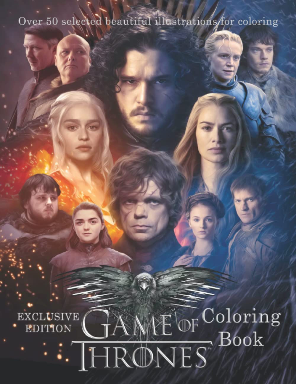 Coloring Book - Game of Τhrones - EXCLUSIVE EDITION - Over 50 selected beautiful illustrations for coloring WoodArtSupply