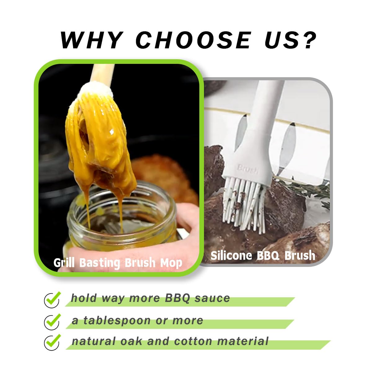 LZMS 10 Packs Backyard 12" Grill Brush - BBQ Grill Basting Brush Mop - Grill Brush for Outdoor Grill - BBQ Brush for Picnic Barbeque Grilling Smoking Steak - Lightweight, Easy Dipping, Food Grade LZMS