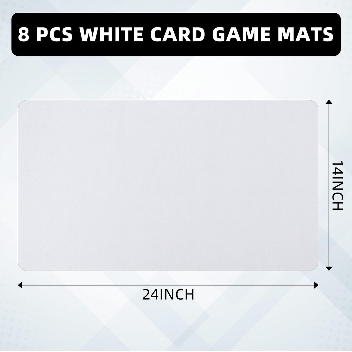 Yexiya 8 Pieces Card Game Mats 14 x 24 Inch Sublimation Blanks Playmat for Trading Card Game Smooth Rubber TCG MTG Playing Mat for Board Games, Mouse Pad, Collectible Card(White) Yexiya