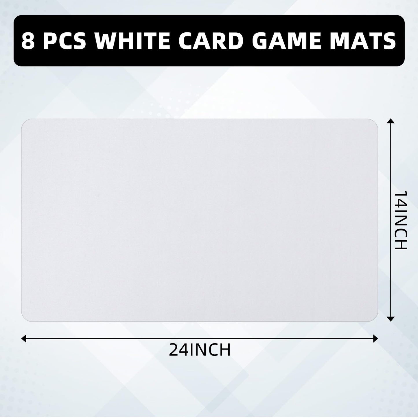 Yexiya 8 Pieces Card Game Mats 14 x 24 Inch Sublimation Blanks Playmat for Trading Card Game Smooth Rubber TCG MTG Playing Mat for Board Games, Mouse Pad, Collectible Card(White)