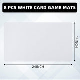 Yexiya 8 Pieces Card Game Mats 14 x 24 Inch Sublimation Blanks Playmat for Trading Card Game Smooth Rubber TCG MTG Playing Mat for Board Games, Mouse Pad, Collectible Card(White) Yexiya