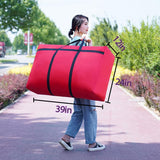 HikooLSS Small Christmas Tree Storage Bag 4Ft/5Ft Heavy Duty Reusable 600D Oxford Fabric Waterproof Dustproof Xmas Tree Bag/Container/Holder for Short Artificial Christmas Tree(39" X 12" X 24") Red HikooLSS