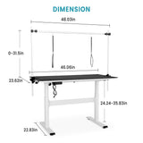 Garveelife Electric Dog Grooming Table, 46" Heavy Duty Pet Grooming Table w/Table Top & Overhead Arm Height Stepless Adjustable GarveeLife